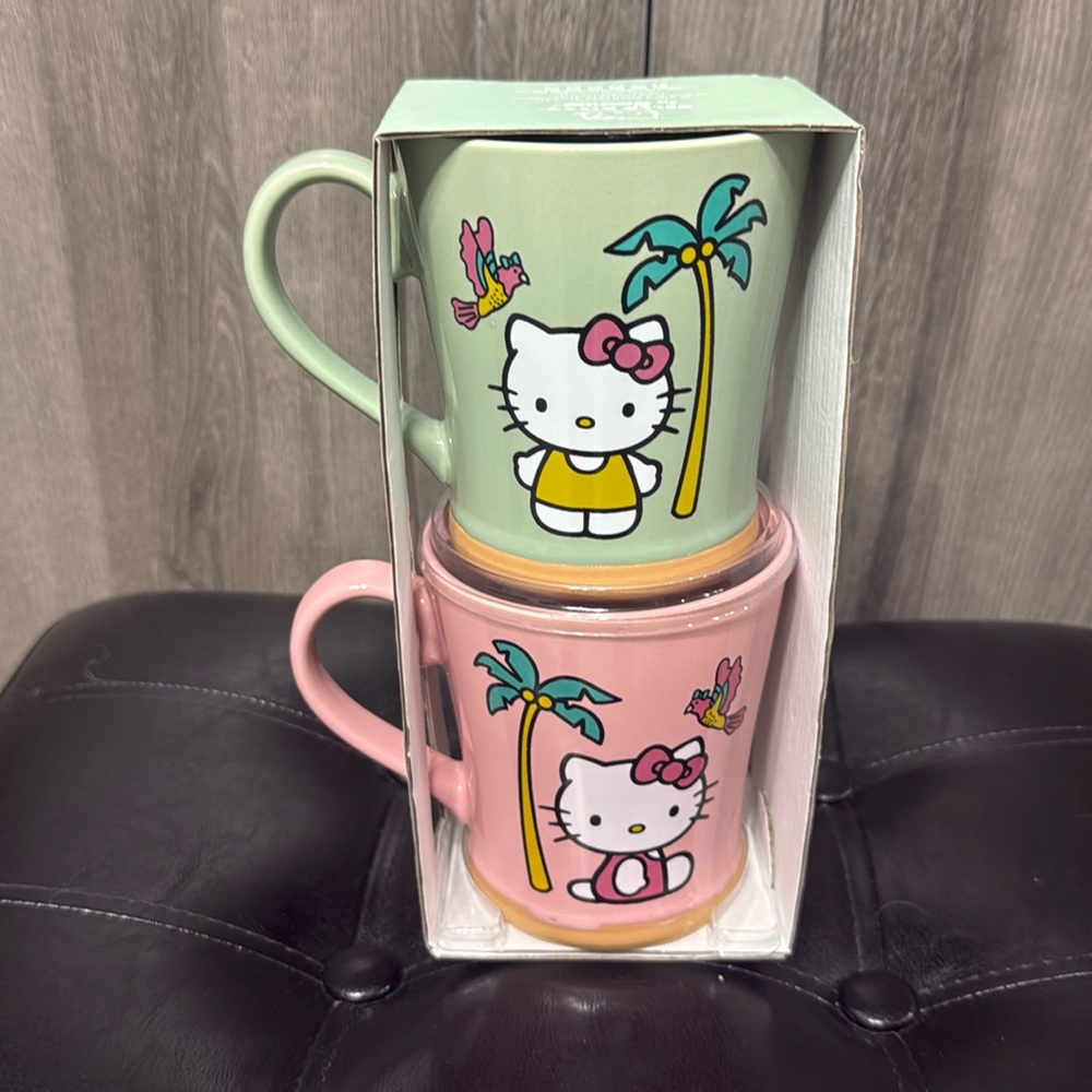 Blue Sky Clayworks Hello Kitty Tropical Set Of Coffee Mugs Mug Heather Goldminc